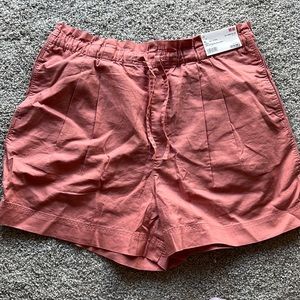 Pink Linen Cotton Relaxed Shorts NWT